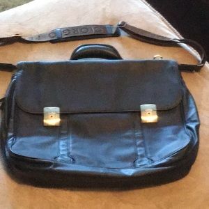 Giorgio Fedon 1919 black leather briefcase